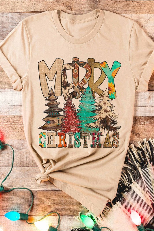 AZTEC MERRY CHRISTMAS GRAPHIC TEE