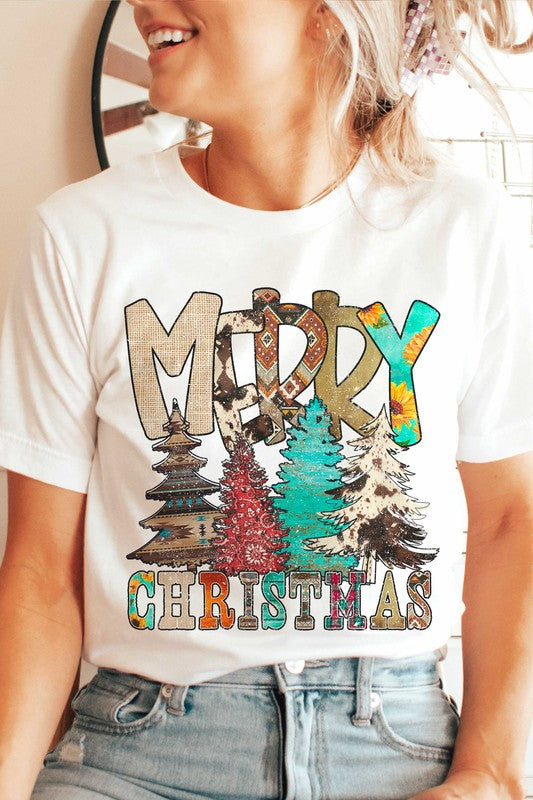 AZTEC MERRY CHRISTMAS GRAPHIC TEE