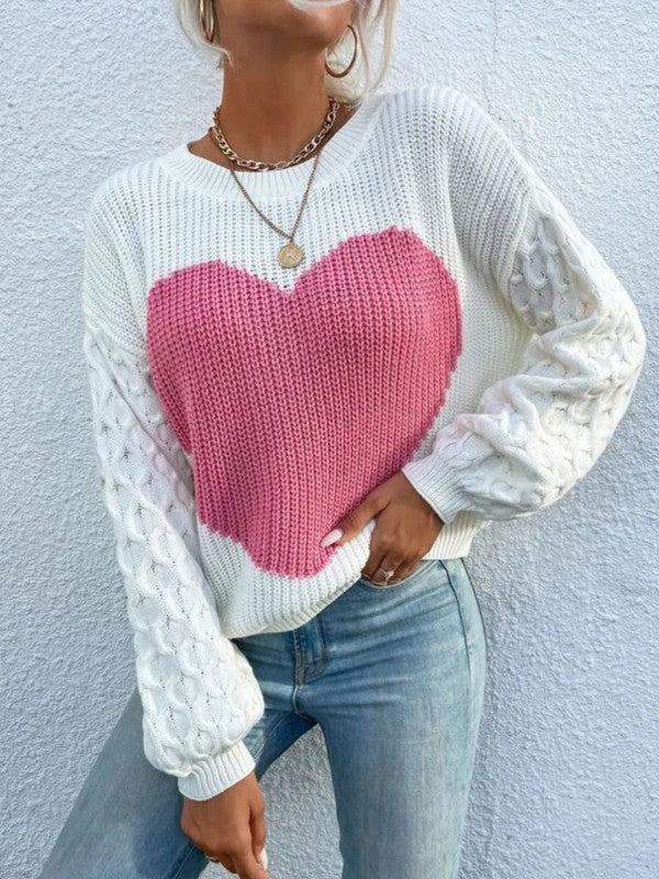 Heart knit sweater