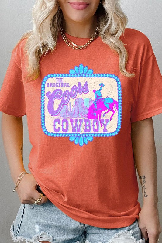 Coors Cowboy Western Graphic Heavyweight T Shirts