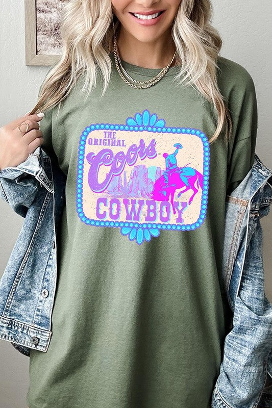 Coors Cowboy Western Graphic Heavyweight T Shirts