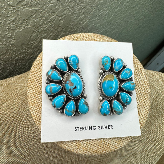 Big half cluster earrings