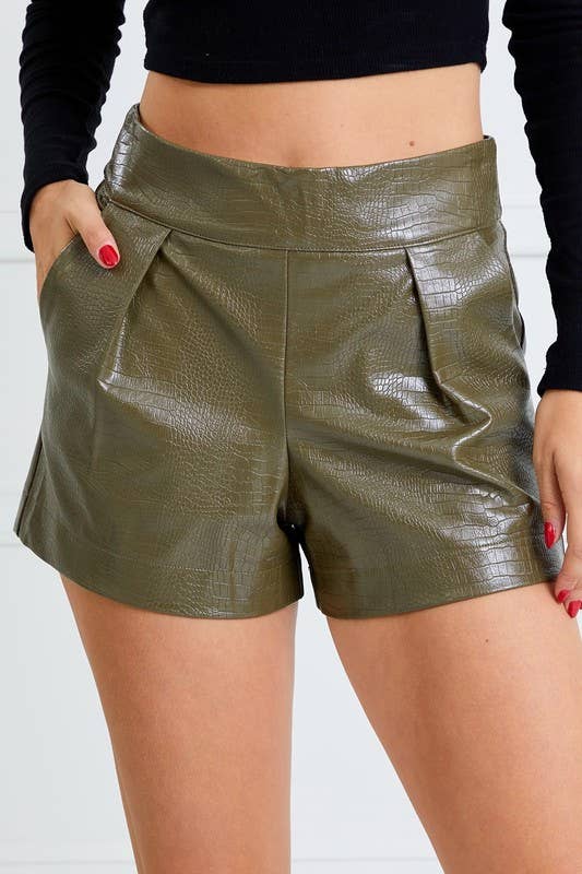 Faux Leather Shorts